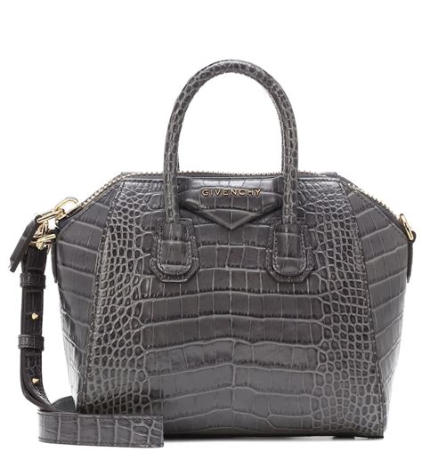 Mini Antigona bag in crocodile effect leather 